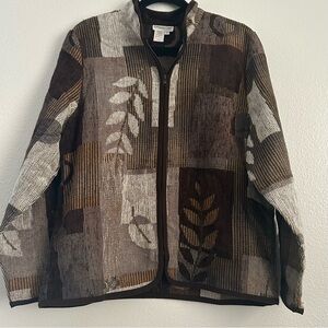 Coldwater Creek Tapestry Brown and Cream Jacket | Size XL